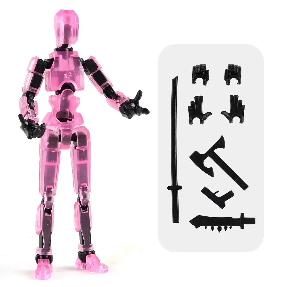 DIY Luminous T13 Multi-Jointed Movable Robot & Dog Action Figures