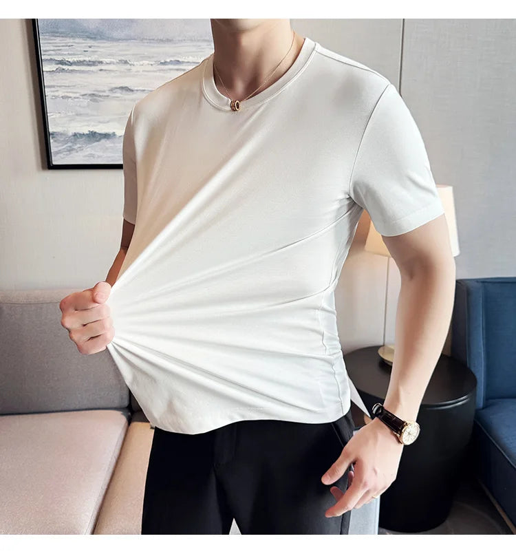 Men's Summer Ice Silk Cotton T-Shirt