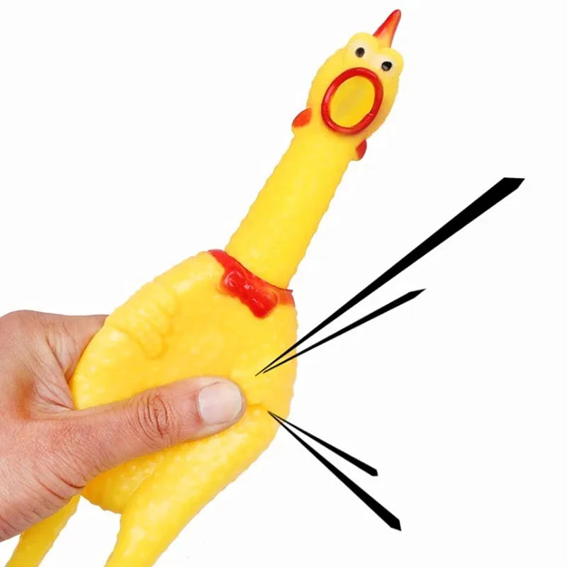 Squeaky Screaming Chicken Dog Chew Toy