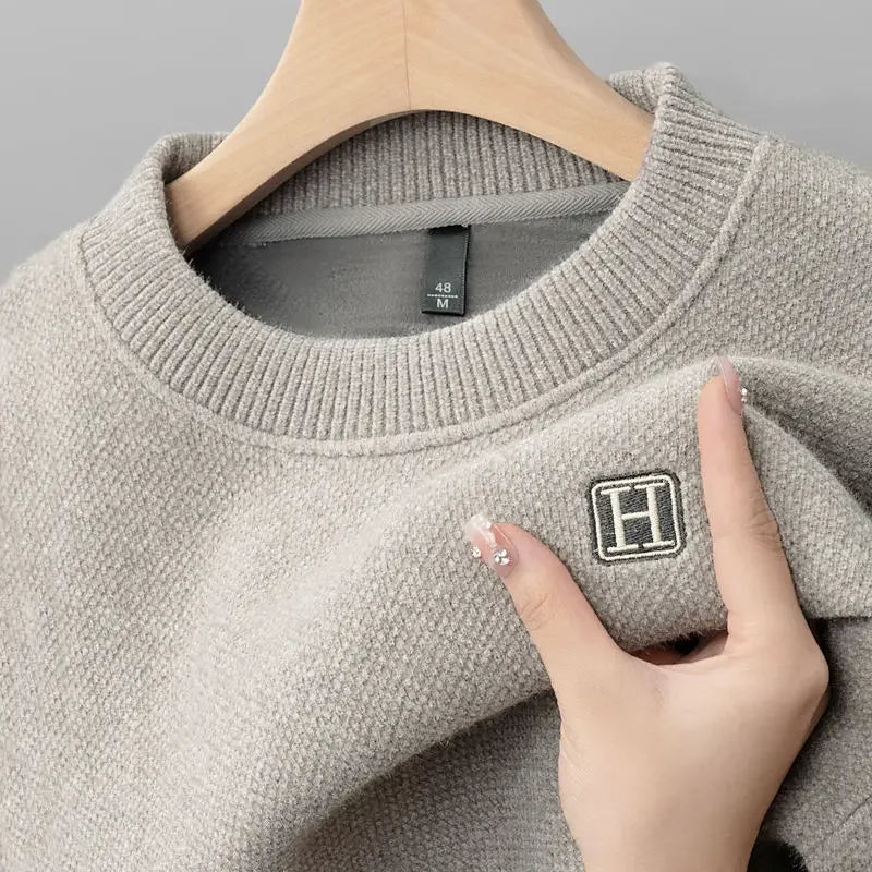 Winter Men's Warm Fleece Sweater O-Neck