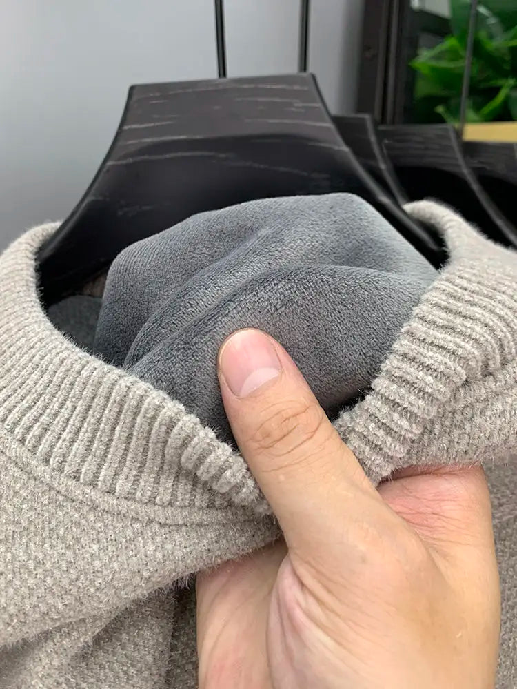 Winter Men's Warm Fleece Sweater O-Neck