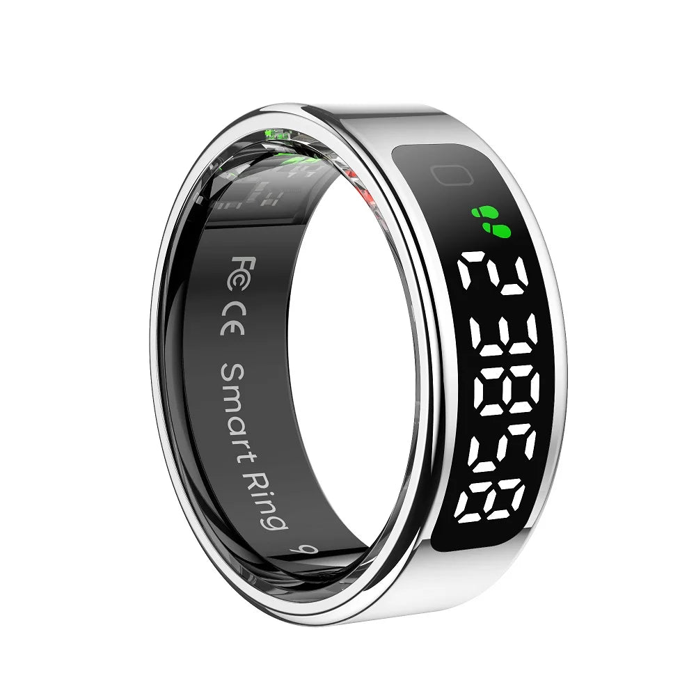 Qring R11 Smart LED Ring – Heart Rate & Oxygen Monitor in Stylish Stainless Steel