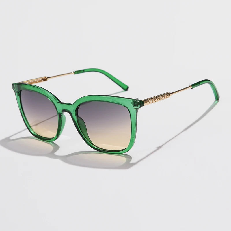 Classic Vintage Square Sunglasses for Men and Women with Alloy Frame