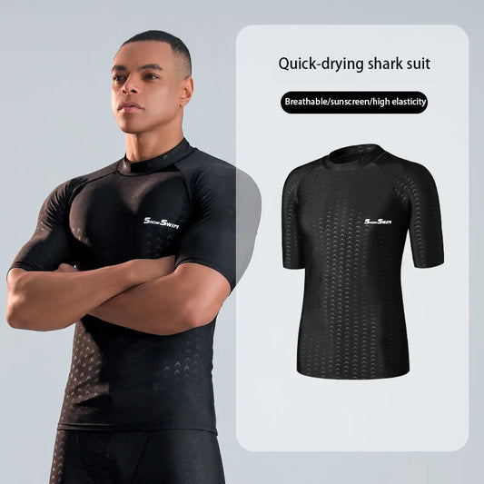 Men’s Quick Dry Swim Shorts Plus Size 5 Quarter Loose Fit Swimwear