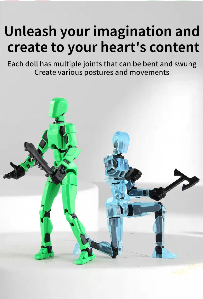 DIY Luminous T13 Multi-Jointed Movable Robot & Dog Action Figures