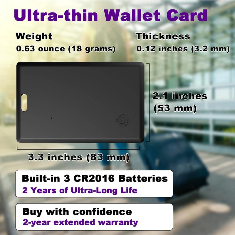 Slim Wallet Tracker Card – iPhone Smart Tag with Find My Support