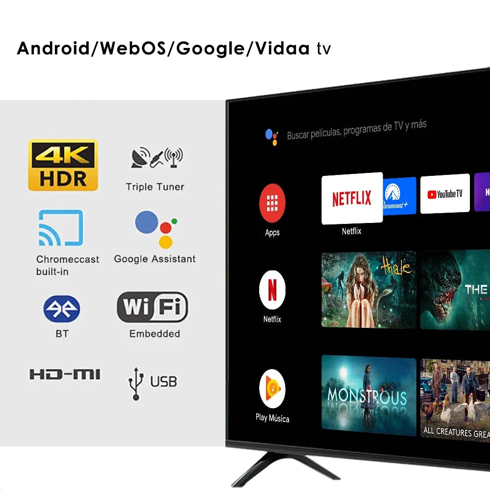 43-Inch 4K Ultra HD Smart TV - LED Flat Screen Television