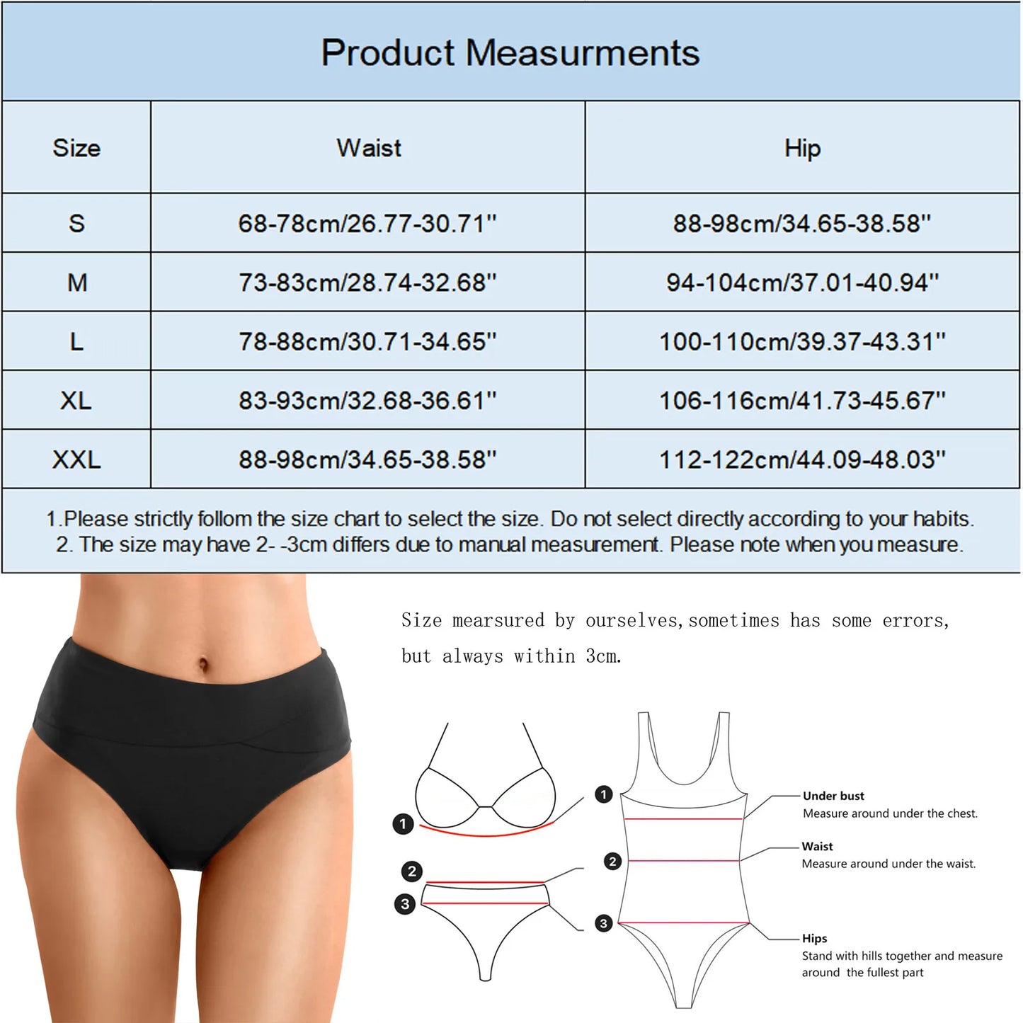 High Waist Bikini Bottoms for Women Summer Swim Shorts Beachwear