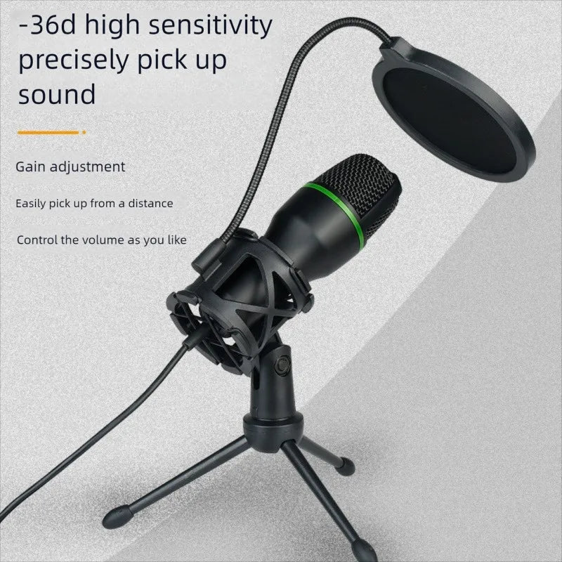 3.5mm/USB Condenser Microphone – Pro Mic for Karaoke, Gaming & Recording