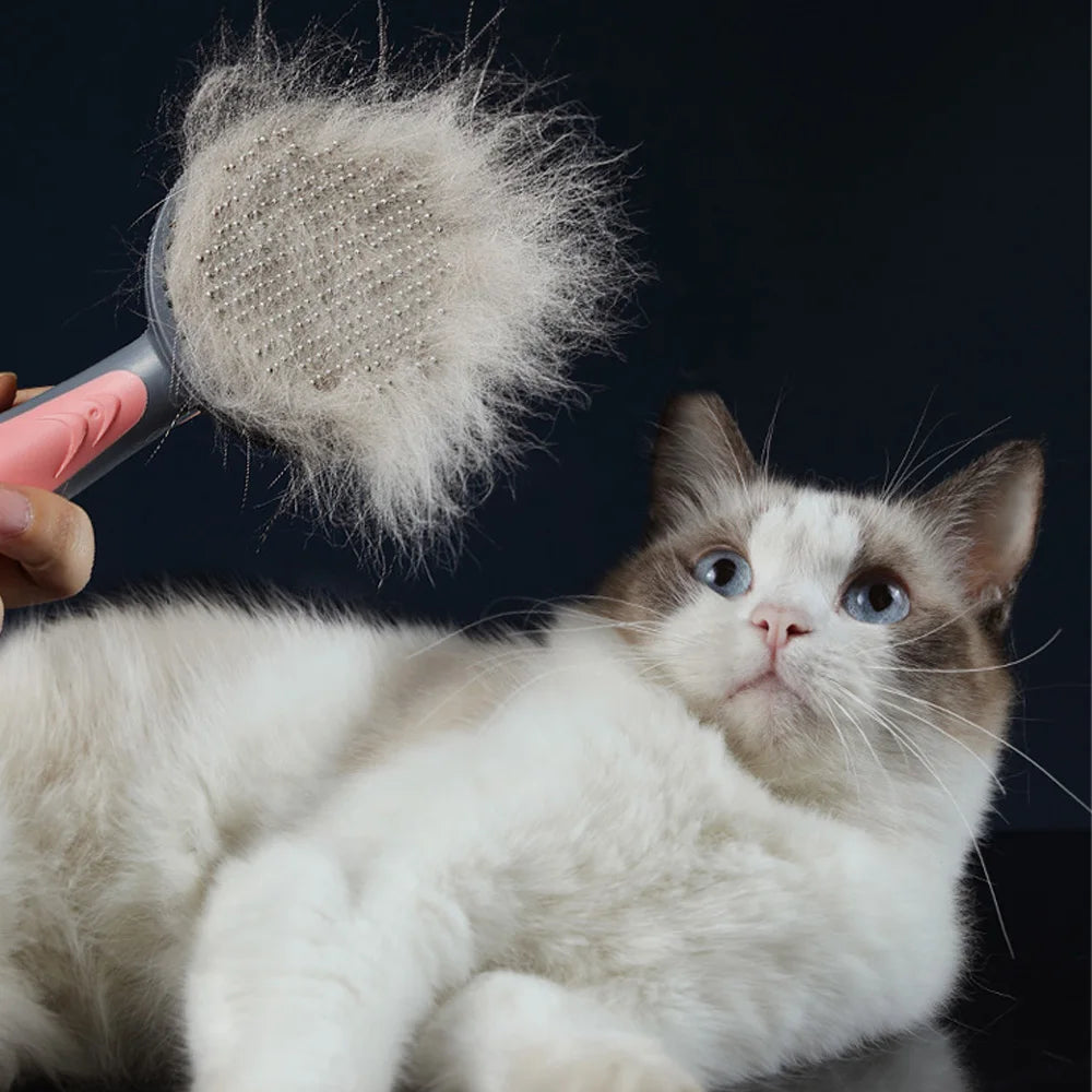 Self-Cleaning Pet Grooming Brush for Dogs & Cats
