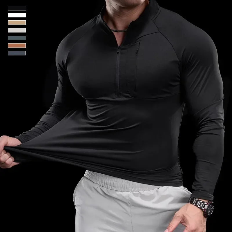 Men's Quick-Dry Long-Sleeve Gym T-Shirt