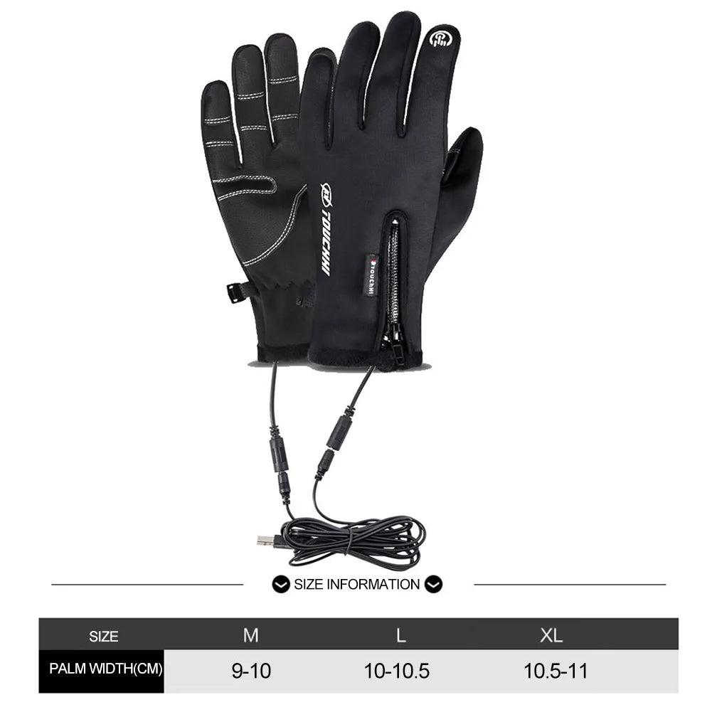 Windproof Rechargeable Touch Screen Winter Gloves