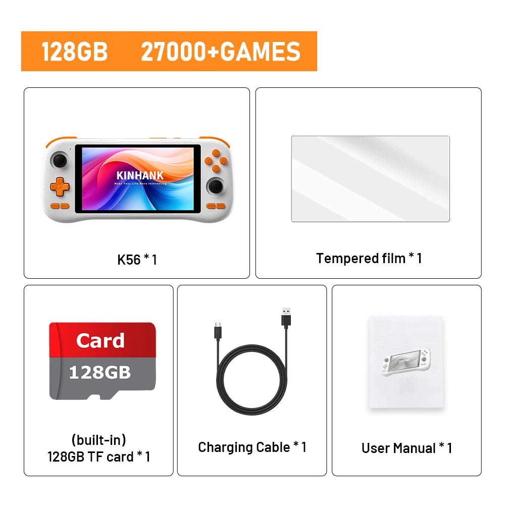 K56 5.5" Touchscreen Handheld Retro Game Console – 50+ Emulators & 27,000+ Games