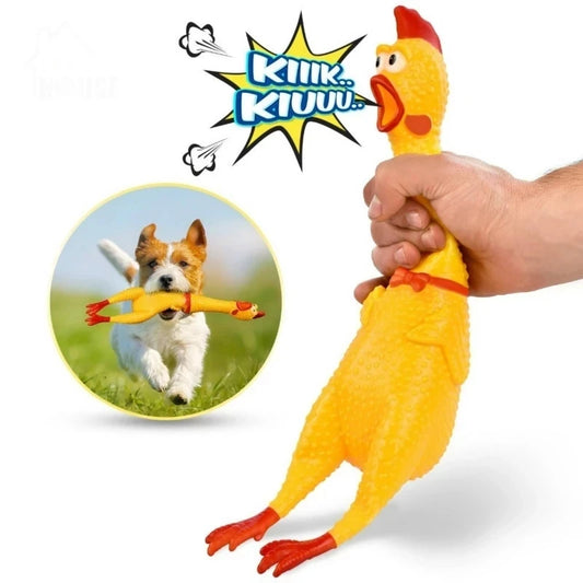 Squeaky Screaming Chicken Dog Chew Toy