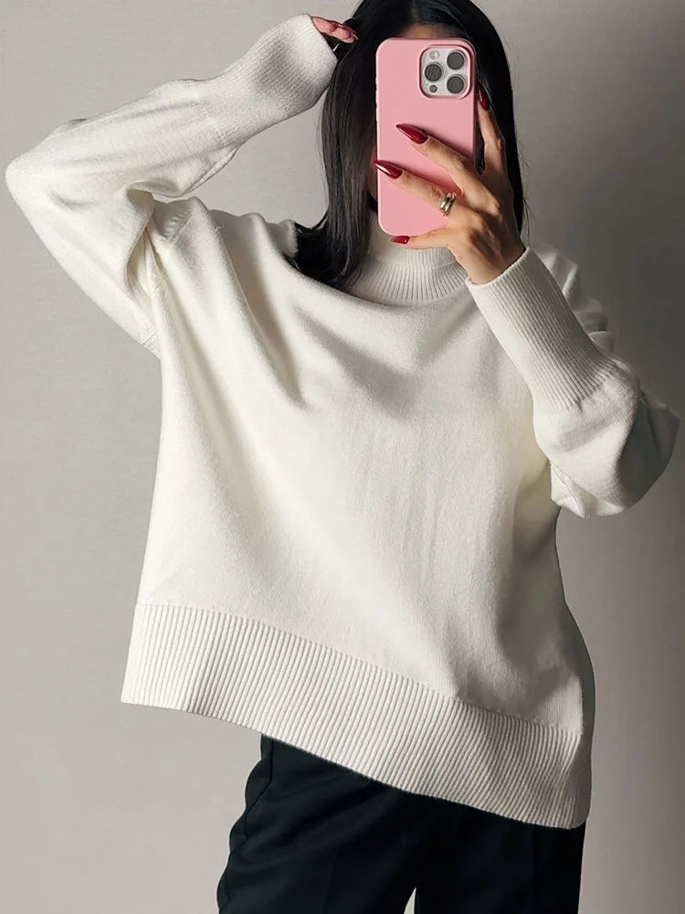 Oversized Turtleneck Sweater for Women