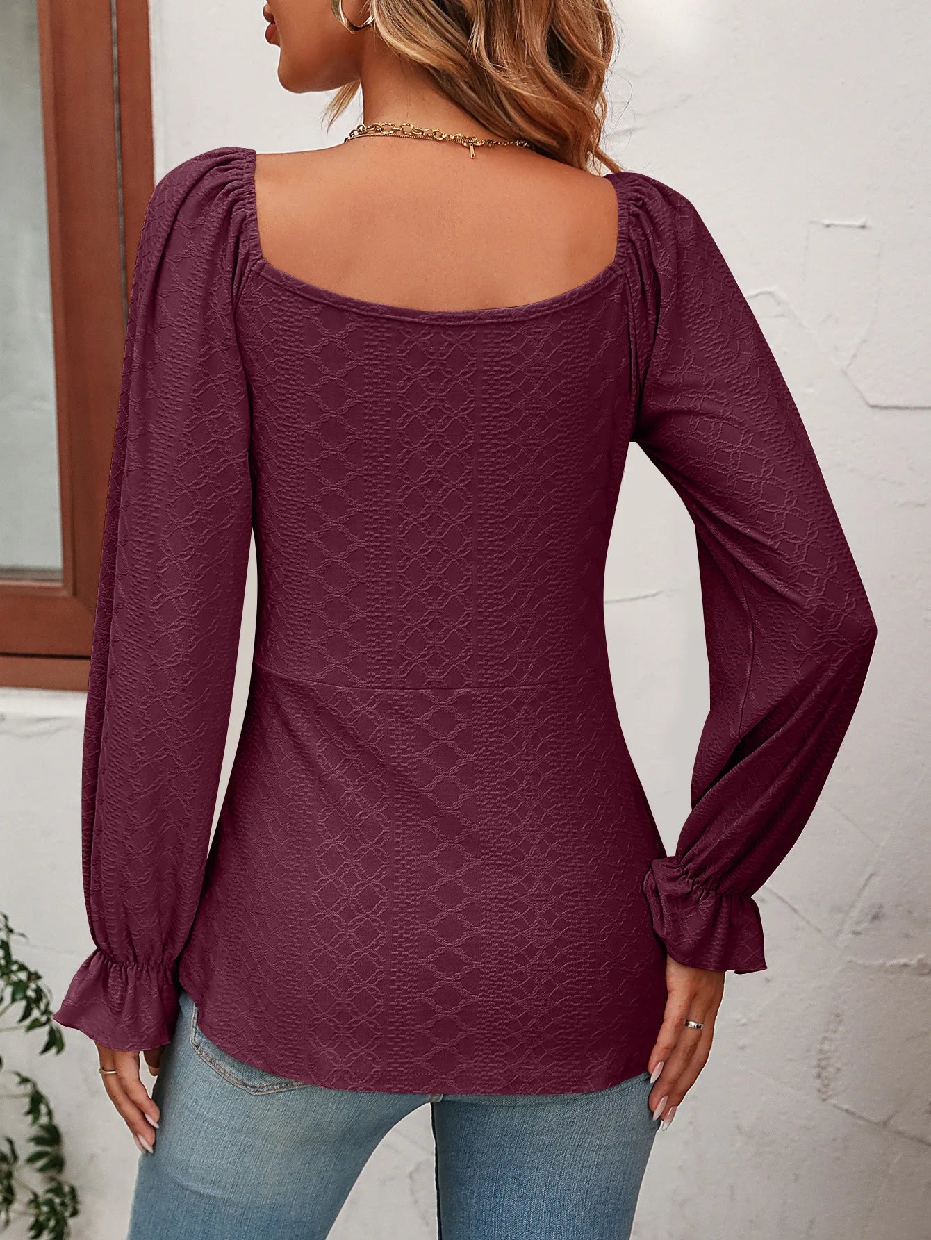 Sexy V-Neck A-Line Blouse with Drawstring Waist