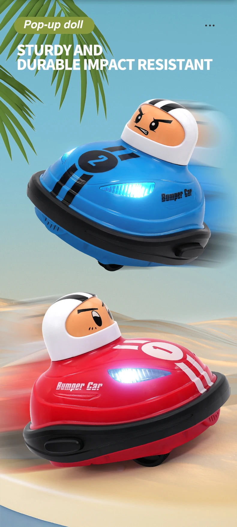 RC Super Battle Bumper Car with Pop-Up Doll – 2.4G Remote Control Toy