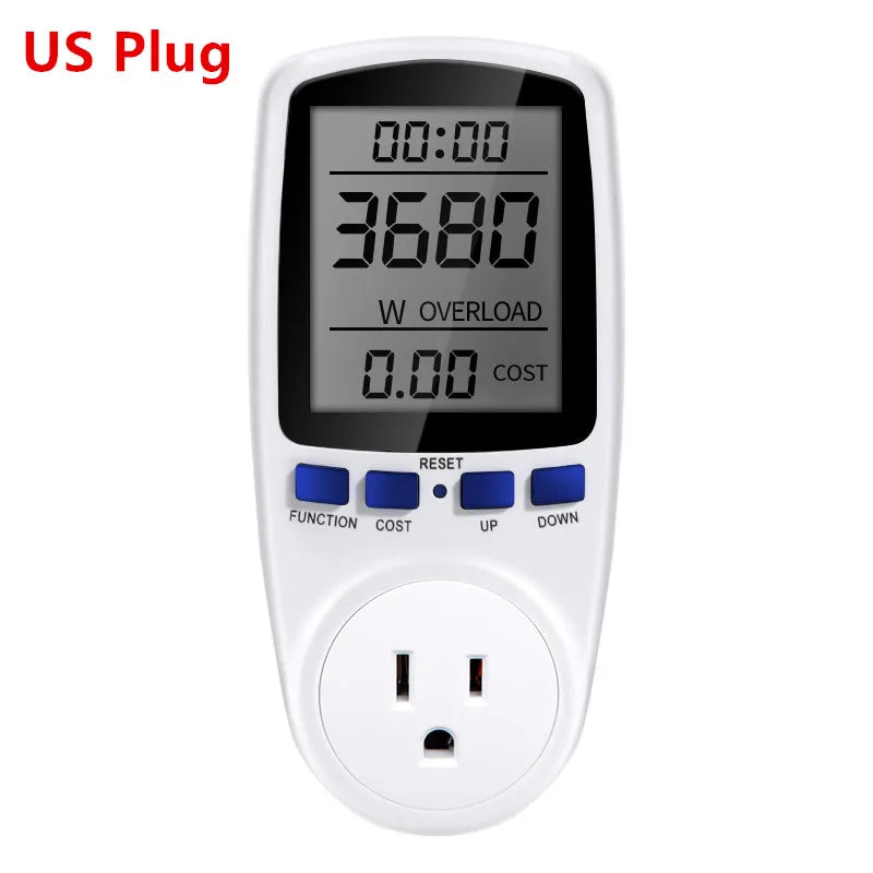 Digital Voltage & Power Meter – Energy Consumption Monitor with Multi-Plug Support