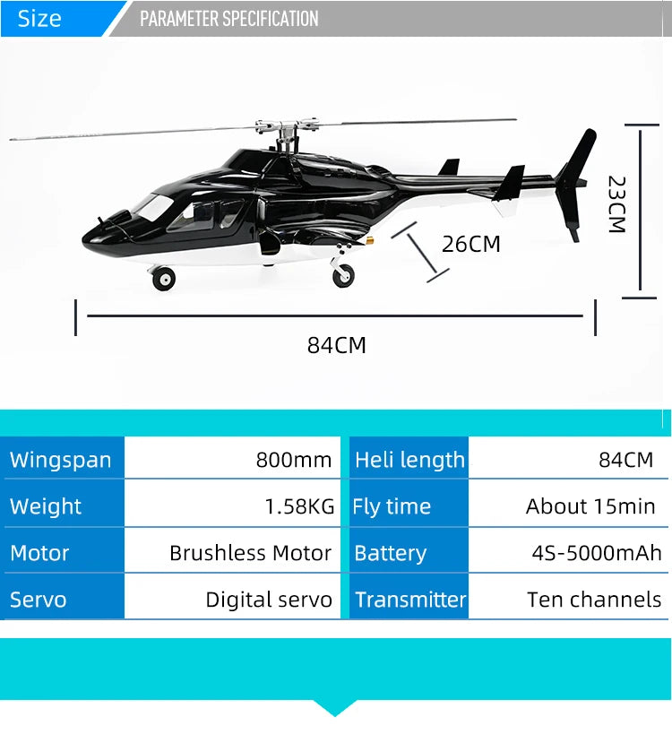 FLY WING Airwolf FW450 V2 6CH RC Helicopter RTF – GPS Flight Control