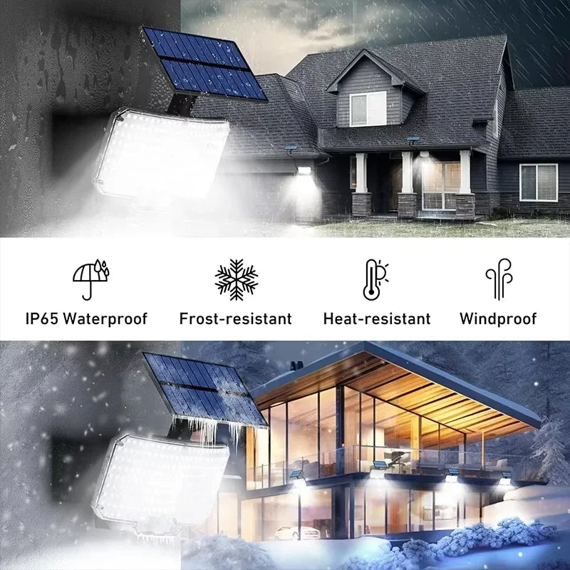 Outdoor Solar Motion Sensor Flood Lights with Remote and IP65 Waterproof