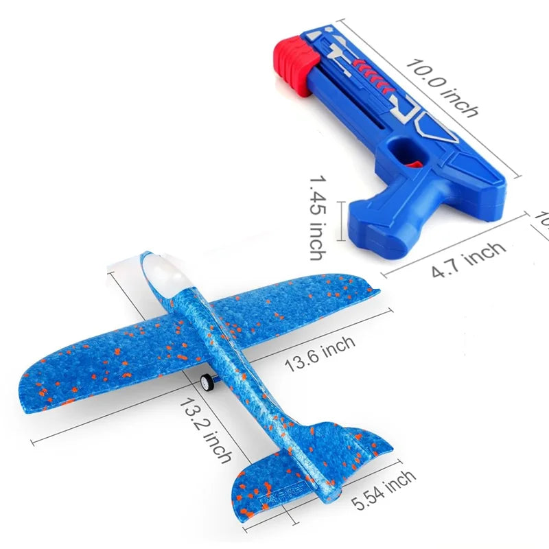 Kids Airplane Launcher Toys – 13.2'' LED Foam Glider Catapult Plane