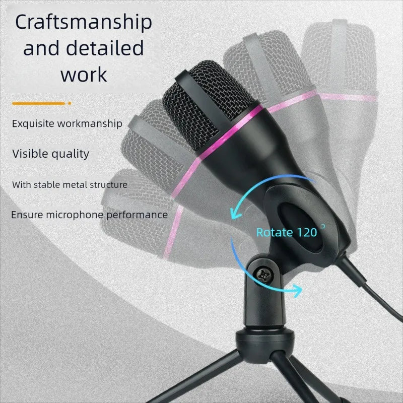 3.5mm/USB Condenser Microphone – Pro Mic for Karaoke, Gaming & Recording