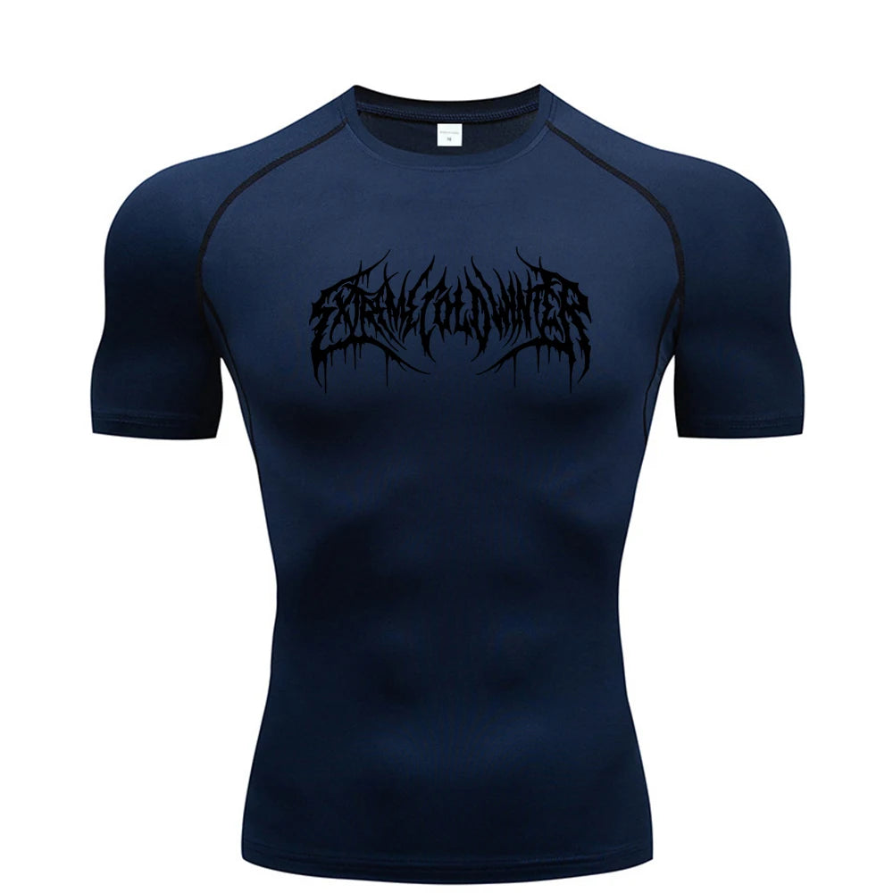 Men’s Summer Compression Short Sleeve Fitness T-Shirt – Quick-Dry Gym Top