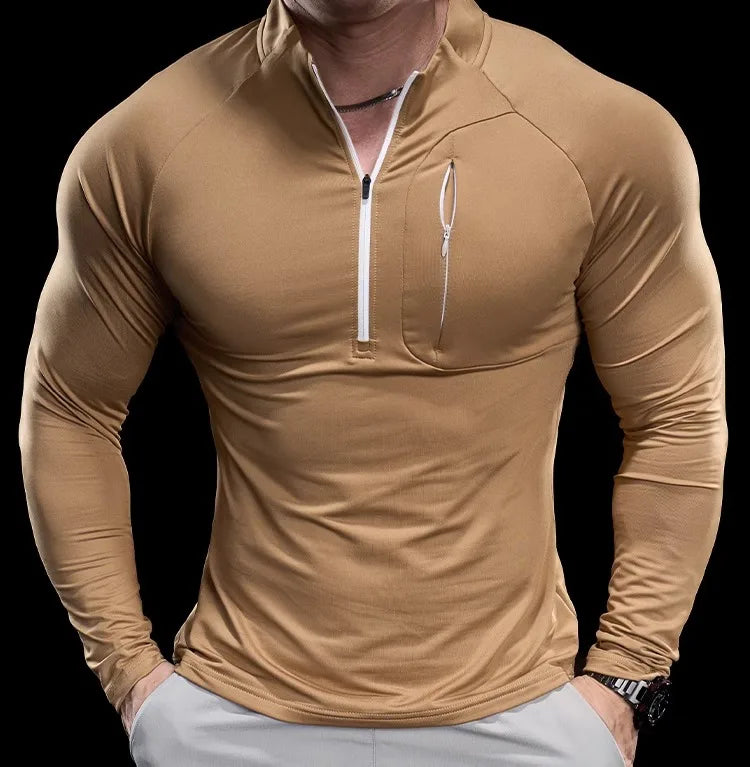 Men's Quick-Dry Long-Sleeve Gym T-Shirt