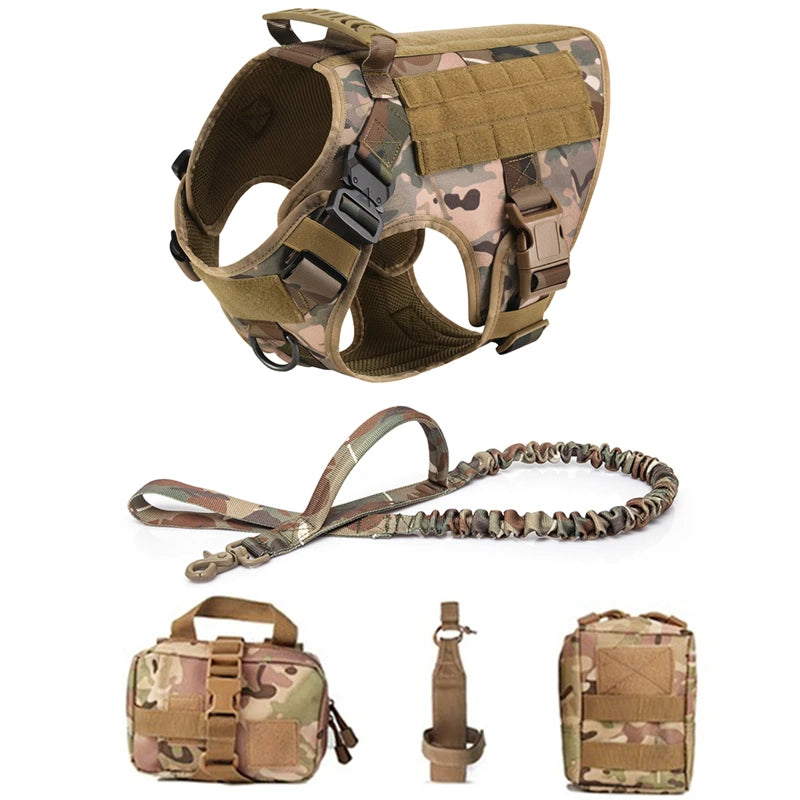 K9 Tactical Military Dog Vest and Leash Set