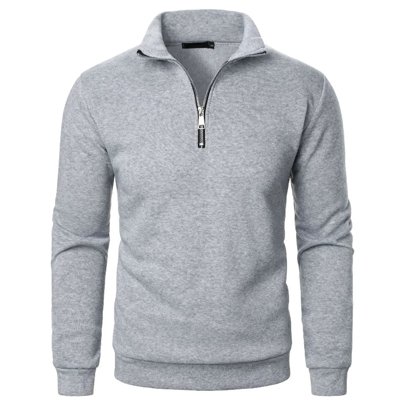 Men’s High Neck Half Zipper Sweatshirt