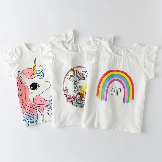 Unisex Kids Summer Unicorn Cotton T-Shirt