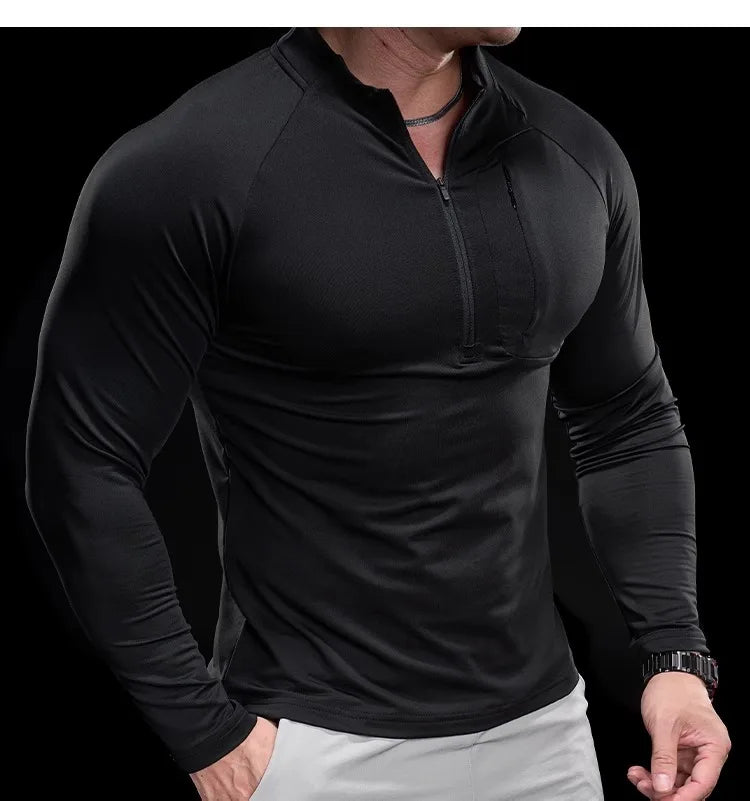 Men's Quick-Dry Long-Sleeve Gym T-Shirt
