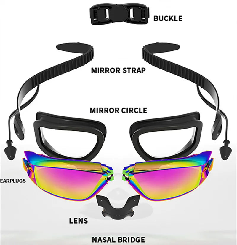 ARENA Anti-Fog UV Swim Goggles with Earplugs for Men and Women
