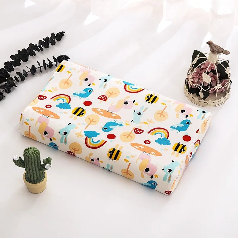 Kids Pure Cotton Latex Pillow with Neck Support for Kindergarten Use