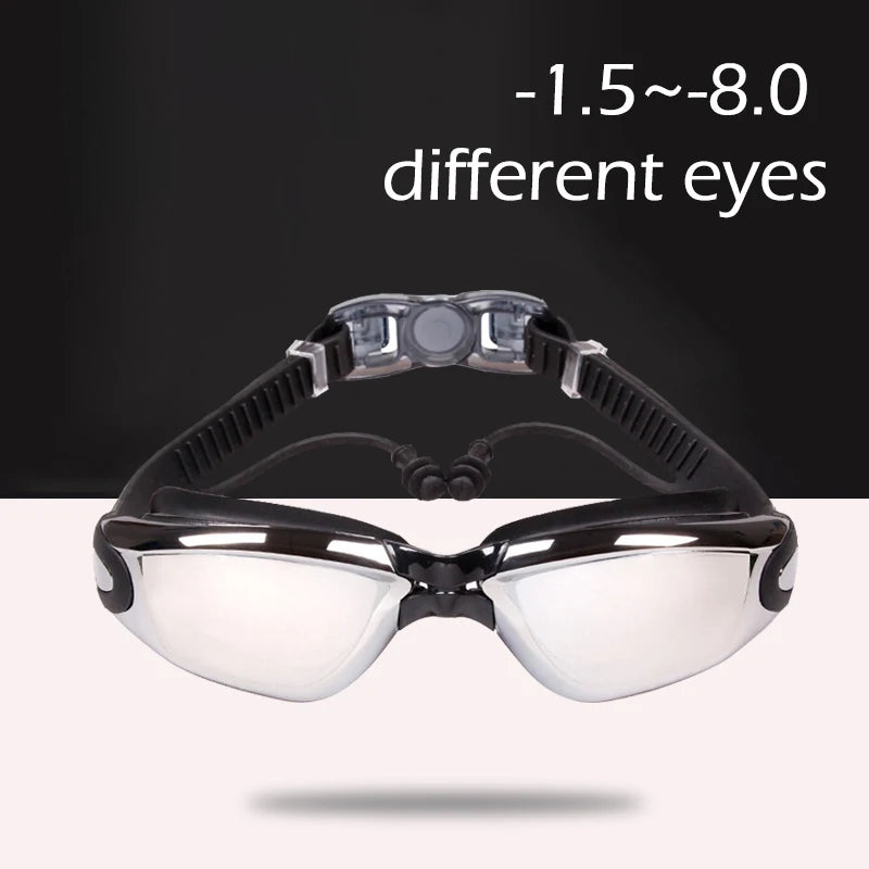 Anti-Fog Myopia Swimming Goggles HD Silicone Eyewear for Adults