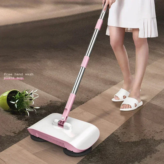 2-in-1 Broom and Mop Set with Dustpan for Home Floor Cleaning