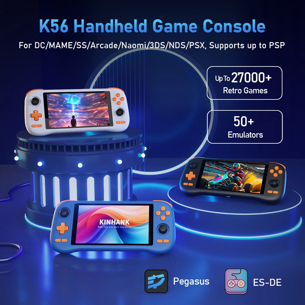 K56 5.5" Touchscreen Handheld Retro Game Console – 50+ Emulators & 27,000+ Games