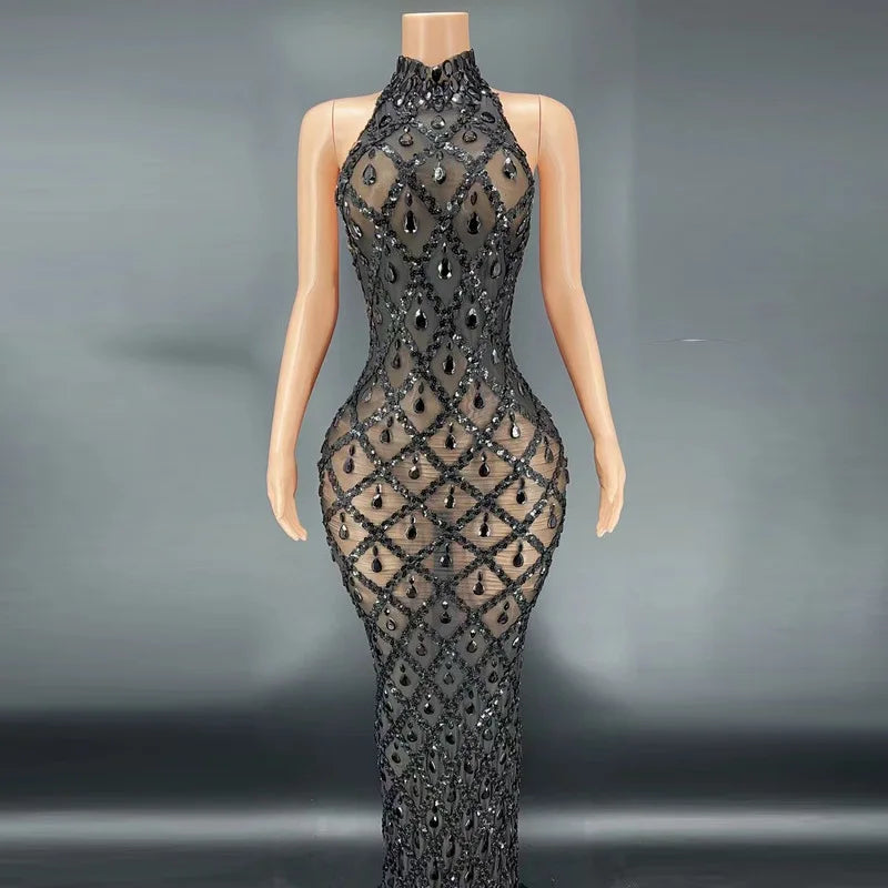 Sparkly Silver Rhinestone Prom & Evening Gown – Luxe Edition
