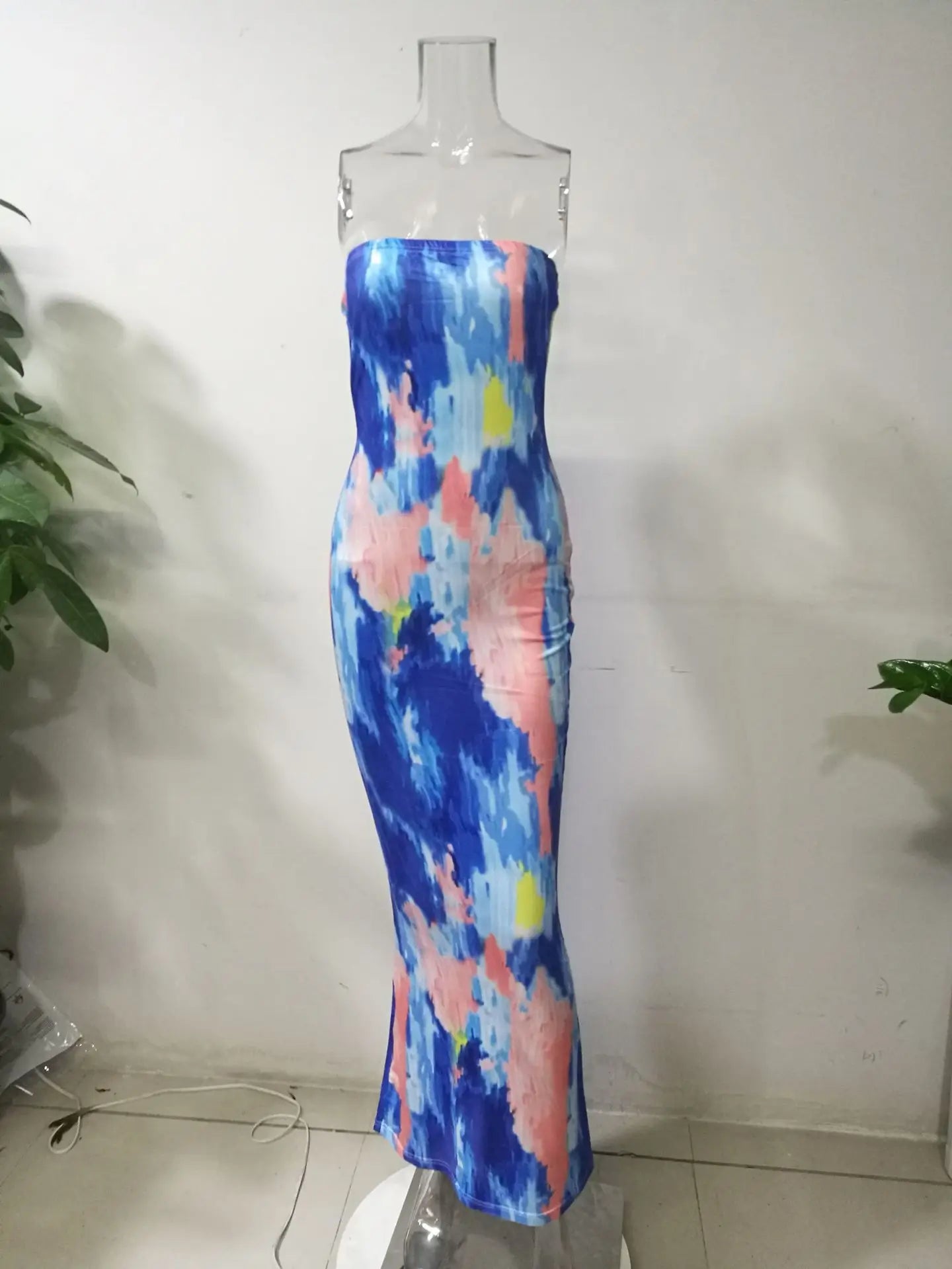Sexy Slim Fit Printed Bandage Long Dress