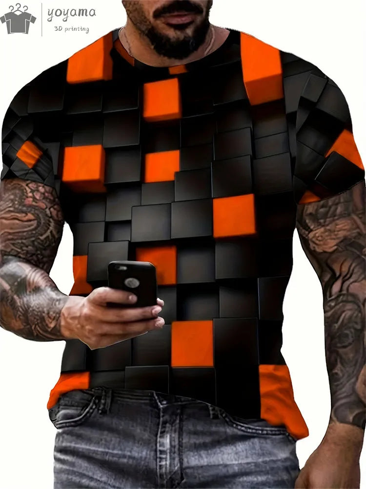 Men's 3D Printed Gradient Streetwear T-Shirt