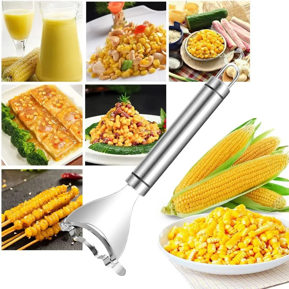 Stainless Steel Corn Peeler - Serrated Corn Stripper Cutter