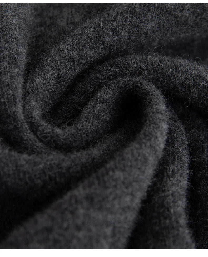 Pure Wool Men's Slim-Fit Round Neck O-Neck Cashmere Sweater