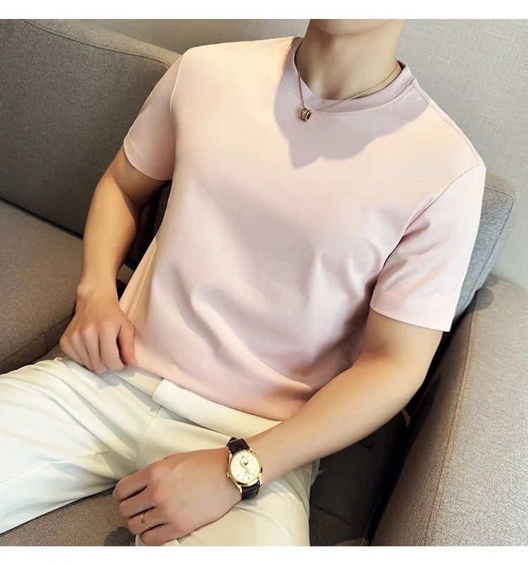 Men's Summer Ice Silk Cotton T-Shirt