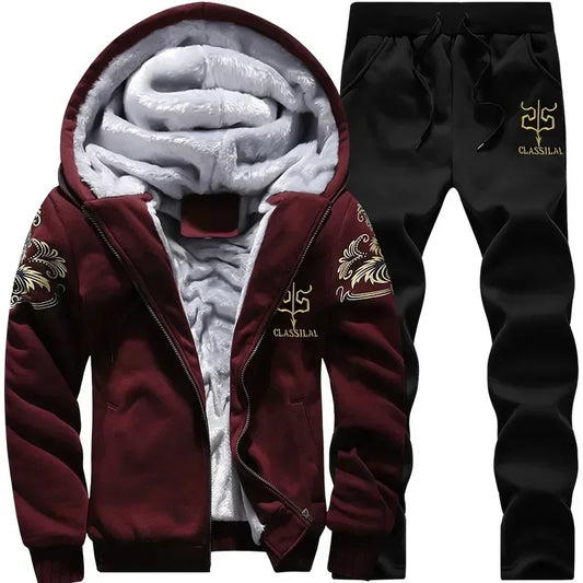 Winter Men's Hooded Tracksuit Set