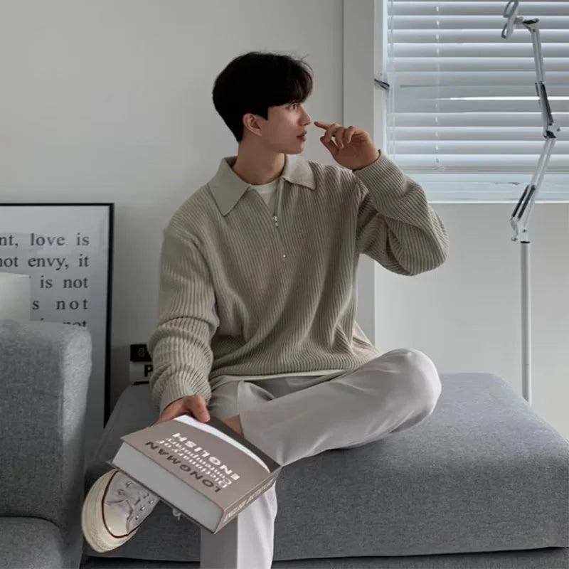 Men Korean Fashion Knitwear - Casual Pullover Sweater