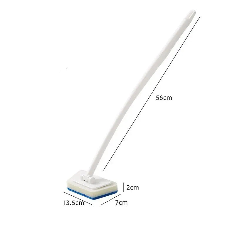 Long Handle Bathroom Wall Brush with Removable Sponge for Tile and Tub