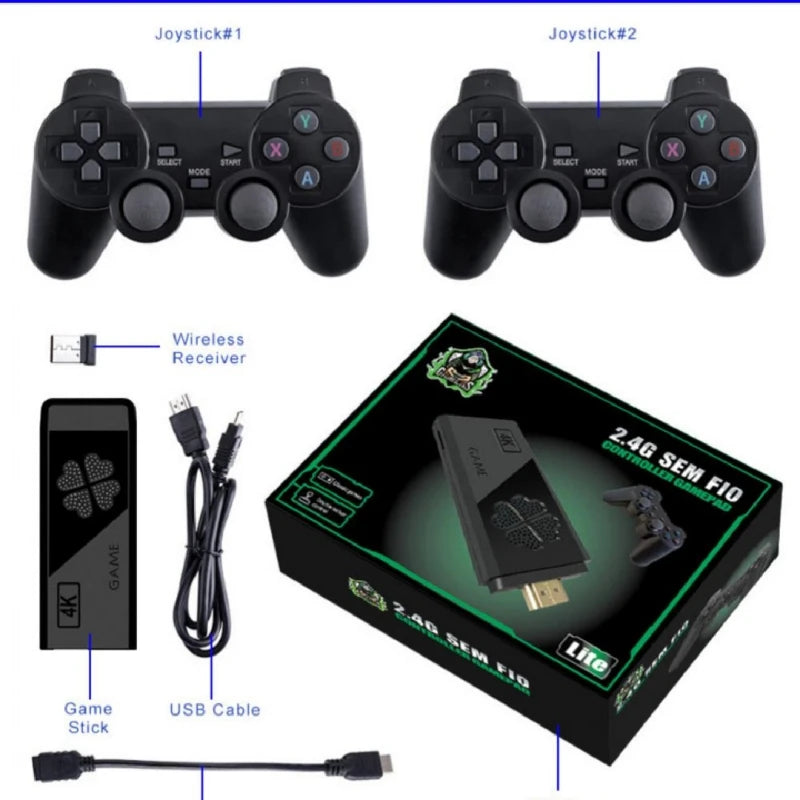 Upgraded M8II 4K Game Console - 10000+ Games, 32GB/64GB, 2 Wireless Controllers