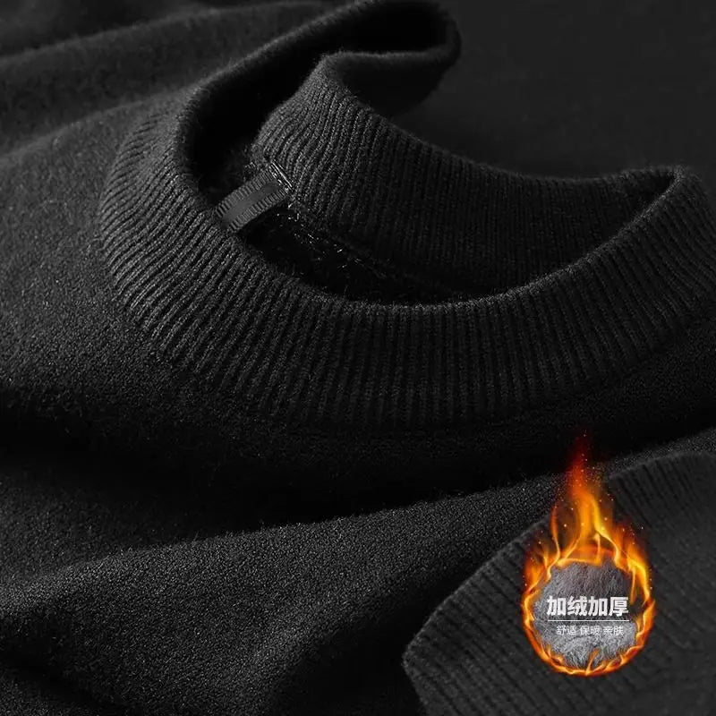 Plush Men's Knitted Turtleneck Sweater