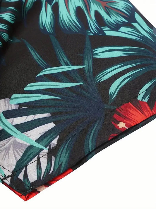 Gradient 3D Printed Men's Summer Beach Shirt