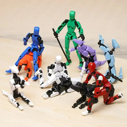 DIY Luminous T13 Multi-Jointed Movable Robot & Dog Action Figures